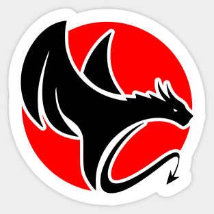 Cute Baby Flying Dragon, Vector Graphic Dragon Design Sticker